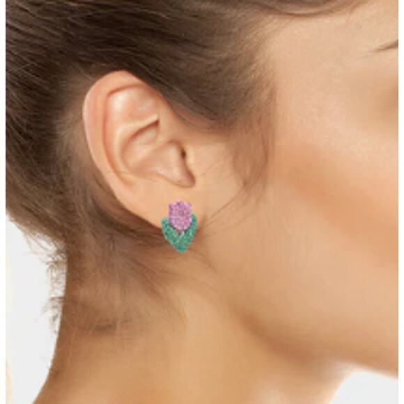 Betsey Johnson Hop To It Tulip Studs Pink Earrings NEW Flower Spring - Picture 8 of 11
